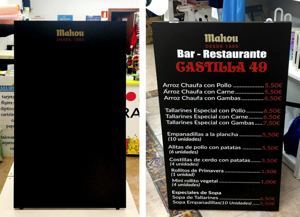 ROTULACION CARTEL MENÚ